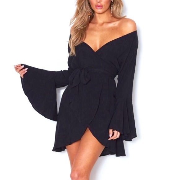 White Fox Boutique Dresses & Skirts - Off the shoulder bell sleeved dress